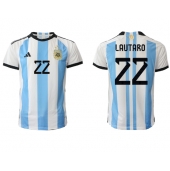 Billige Argentina Lautaro Martinez #22 Hjemmebanetrøje VM 2022 Kort ærmer