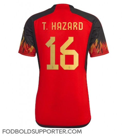 Billige Belgien Thorgan Hazard #16 Hjemmebanetrøje VM 2022 Kort ærmer