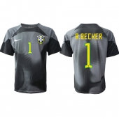 Billige Brasilien Alisson Becker #1 Målmand Hjemmebanetrøje VM 2022 Kort ærmer