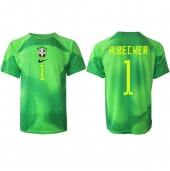 Billige Brasilien Alisson Becker #1 Målmand Udebanetrøje VM 2022 Kort ærmer