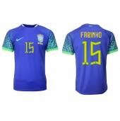Billige Brasilien Fabinho #15 Udebanetrøje VM 2022 Kort ærmer