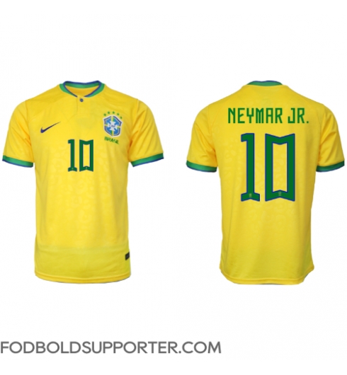 Billige Brasilien Neymar Jr #10 Hjemmebanetrøje VM 2022 Kort ærmer