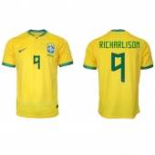 Billige Brasilien Richarlison #9 Hjemmebanetrøje VM 2022 Kort ærmer
