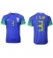 Billige Brasilien Thiago Silva #3 Udebanetrøje VM 2022 Kort ærmer