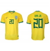 Billige Brasilien Vinicius Junior #20 Hjemmebanetrøje VM 2022 Kort ærmer