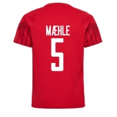 Billige Danmark Joakim Maehle #5 Hjemmebanetrøje VM 2022 Kort ærmer
