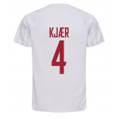 Billige Danmark Simon Kjaer #4 Udebanetrøje VM 2022 Kort ærmer