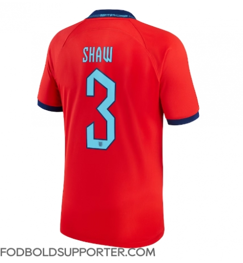 Billige England Luke Shaw #3 Udebanetrøje VM 2022 Kort ærmer
