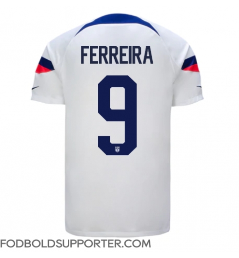 Billige Forenede Stater Jesus Ferreira #9 Hjemmebanetrøje VM 2022 Kort ærmer