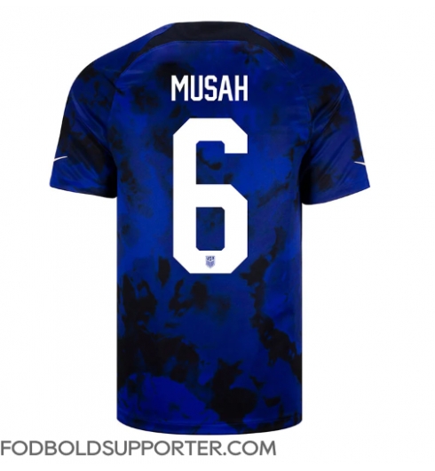 Billige Forenede Stater Yunus Musah #6 Udebanetrøje VM 2022 Kort ærmer