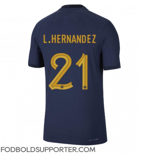Billige Frankrig Lucas Hernandez #21 Hjemmebanetrøje VM 2022 Kort ærmer