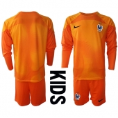 Billige Frankrig Målmand Hjemmebanetrøje Børn VM 2022 Lange ærmer (+ bukser)