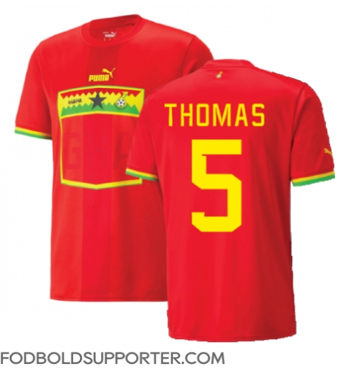 Billige Ghana Thomas Partey #5 Udebanetrøje VM 2022 Kort ærmer