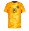 Billige Holland Frenkie de Jong #21 Hjemmebanetrøje VM 2022 Kort ærmer