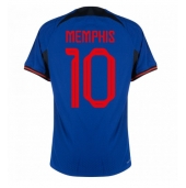 Billige Holland Memphis Depay #10 Udebanetrøje VM 2022 Kort ærmer