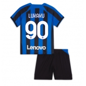 Billige Inter Milan Romelu Lukaku #90 Hjemmebanetrøje Børn 2022-23 Kort ærmer (+ bukser)