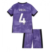 Billige Liverpool Virgil van Dijk #4 Tredje trøje Børn 2023-24 Kort ærmer (+ bukser)