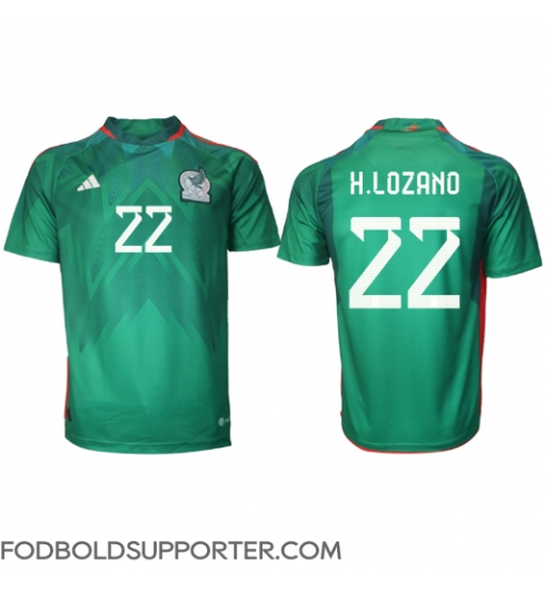 Billige Mexico Hirving Lozano #22 Hjemmebanetrøje VM 2022 Kort ærmer