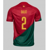 Billige Portugal Diogo Dalot #2 Hjemmebanetrøje VM 2022 Kort ærmer