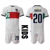 Billige Portugal Joao Cancelo #20 Udebanetrøje Børn VM 2022 Kort ærmer (+ bukser)
