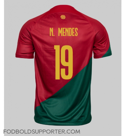 Billige Portugal Nuno Mendes #19 Hjemmebanetrøje VM 2022 Kort ærmer