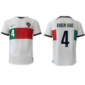 Billige Portugal Ruben Dias #4 Udebanetrøje VM 2022 Kort ærmer