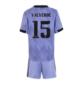 Billige Real Madrid Federico Valverde #15 Udebanetrøje Børn 2022-23 Kort ærmer (+ bukser)