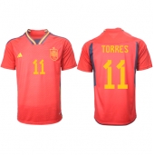 Billige Spanien Ferran Torres #11 Hjemmebanetrøje VM 2022 Kort ærmer