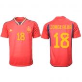 Billige Spanien Jordi Alba #18 Hjemmebanetrøje VM 2022 Kort ærmer