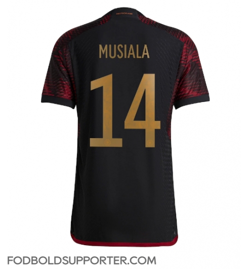 Billige Tyskland Jamal Musiala #14 Udebanetrøje VM 2022 Kort ærmer