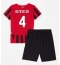 Billige AC Milan Ismael Bennacer #4 Hjemmebanetrøje Børn 2024-25 Kort ærmer (+ bukser)