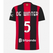 Billige AC Milan Koni De Winter #5 Hjemmebanetrøje Dame 2026-27 Kort ærmer