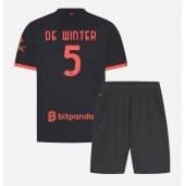 Billige AC Milan Koni De Winter #5 Tredje trøje Børn 2026-27 Kort ærmer (+ bukser)