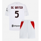 Billige AC Milan Koni De Winter #5 Udebanetrøje Børn 2026-27 Kort ærmer (+ bukser)