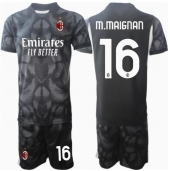 Billige AC Milan Mike Maignan #16 Målmand Hjemmebanetrøje Børn 2024-25 Kort ærmer (+ bukser)