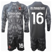 Billige AC Milan Mike Maignan #16 Målmand Hjemmebanetrøje Børn 2024-25 Lange ærmer (+ bukser)