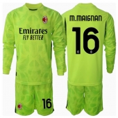 Billige AC Milan Mike Maignan #16 Målmand Tredje trøje Børn 2024-25 Lange ærmer (+ bukser)