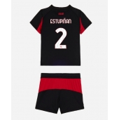Billige AC Milan Pervis Estupinan #2 Hjemmebanetrøje Børn 2025-26 Kort ærmer (+ bukser)