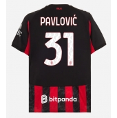 Billige AC Milan Strahinja Pavlovic #31 Hjemmebanetrøje 2025-26 Kort ærmer