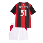 Billige AC Milan Strahinja Pavlovic #31 Hjemmebanetrøje Børn 2026-27 Kort ærmer (+ bukser)