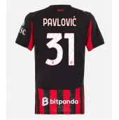 Billige AC Milan Strahinja Pavlovic #31 Hjemmebanetrøje Dame 2025-26 Kort ærmer