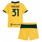 Billige AC Milan Strahinja Pavlovic #31 Tredje trøje Børn 2025-26 Kort ærmer (+ bukser)