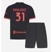 Billige AC Milan Strahinja Pavlovic #31 Tredje trøje Børn 2026-27 Kort ærmer (+ bukser)