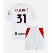 Billige AC Milan Strahinja Pavlovic #31 Udebanetrøje Børn 2026-27 Kort ærmer (+ bukser)