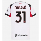 Billige AC Milan Strahinja Pavlovic #31 Udebanetrøje Dame 2025-26 Kort ærmer