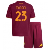 Billige AS Roma Gianluca Mancini #23 Hjemmebanetrøje Børn 2025-26 Kort ærmer (+ bukser)
