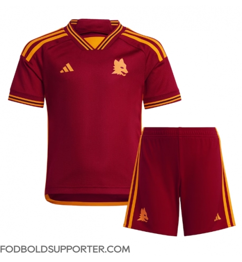 Billige AS Roma Hjemmebanetrøje Børn 2023-24 Kort ærmer (+ bukser)
