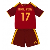 Billige AS Roma Manu Kone #17 Hjemmebanetrøje Børn 2026-27 Kort ærmer (+ bukser)