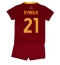 Billige AS Roma Paulo Dybala #21 Hjemmebanetrøje Børn 2022-23 Kort ærmer (+ bukser)