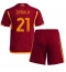 Billige AS Roma Paulo Dybala #21 Hjemmebanetrøje Børn 2023-24 Kort ærmer (+ bukser)